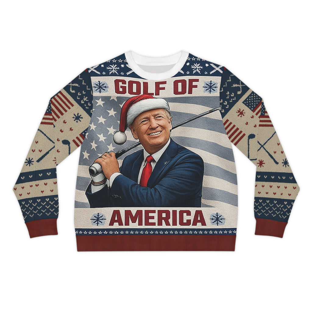 Golf of America Sweatshirt - Patriotic Holiday Golf Graphic
