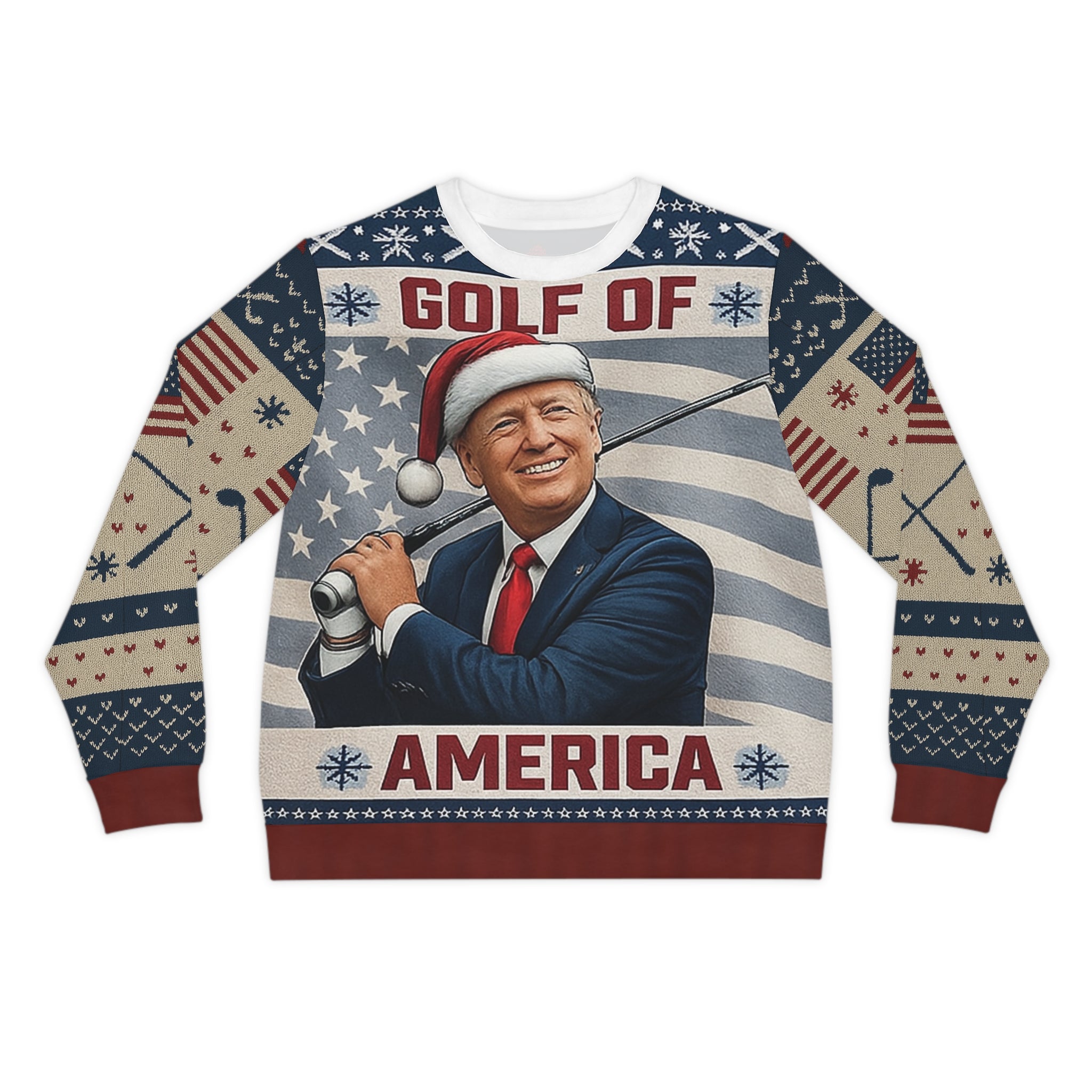 Golf of America Sweatshirt - Patriotic Holiday Golf Graphic