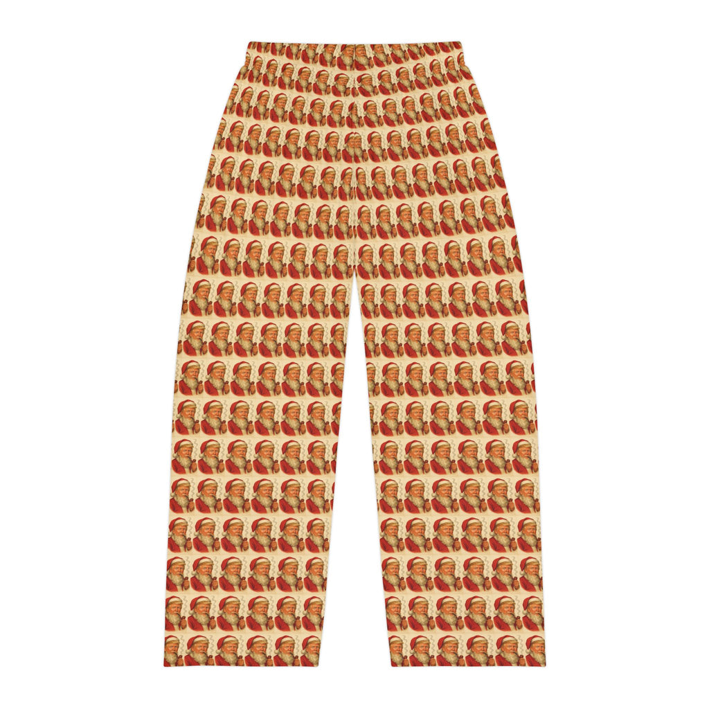 Santa Pattern Pajama Pants — Festive Holiday Lounge Sleepwear for Men