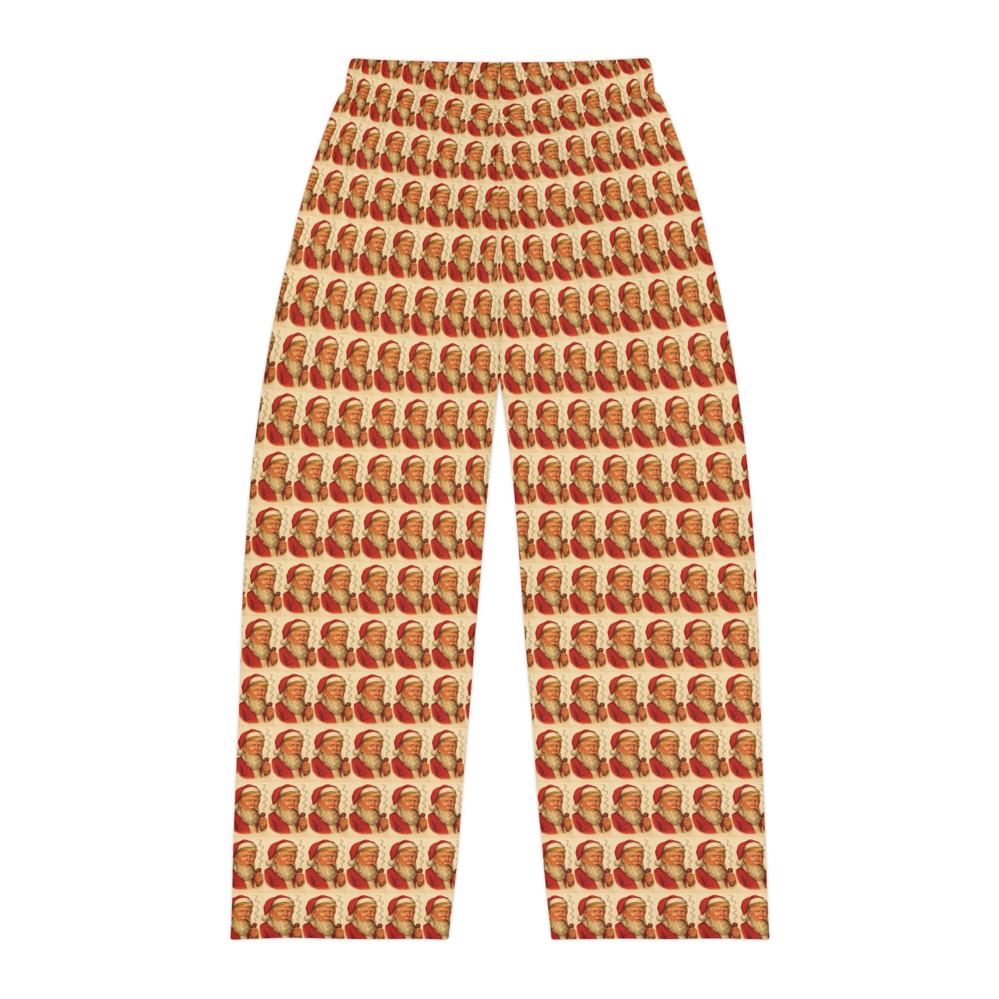 Santa Pattern Pajama Pants — Festive Holiday Lounge Sleepwear for Men