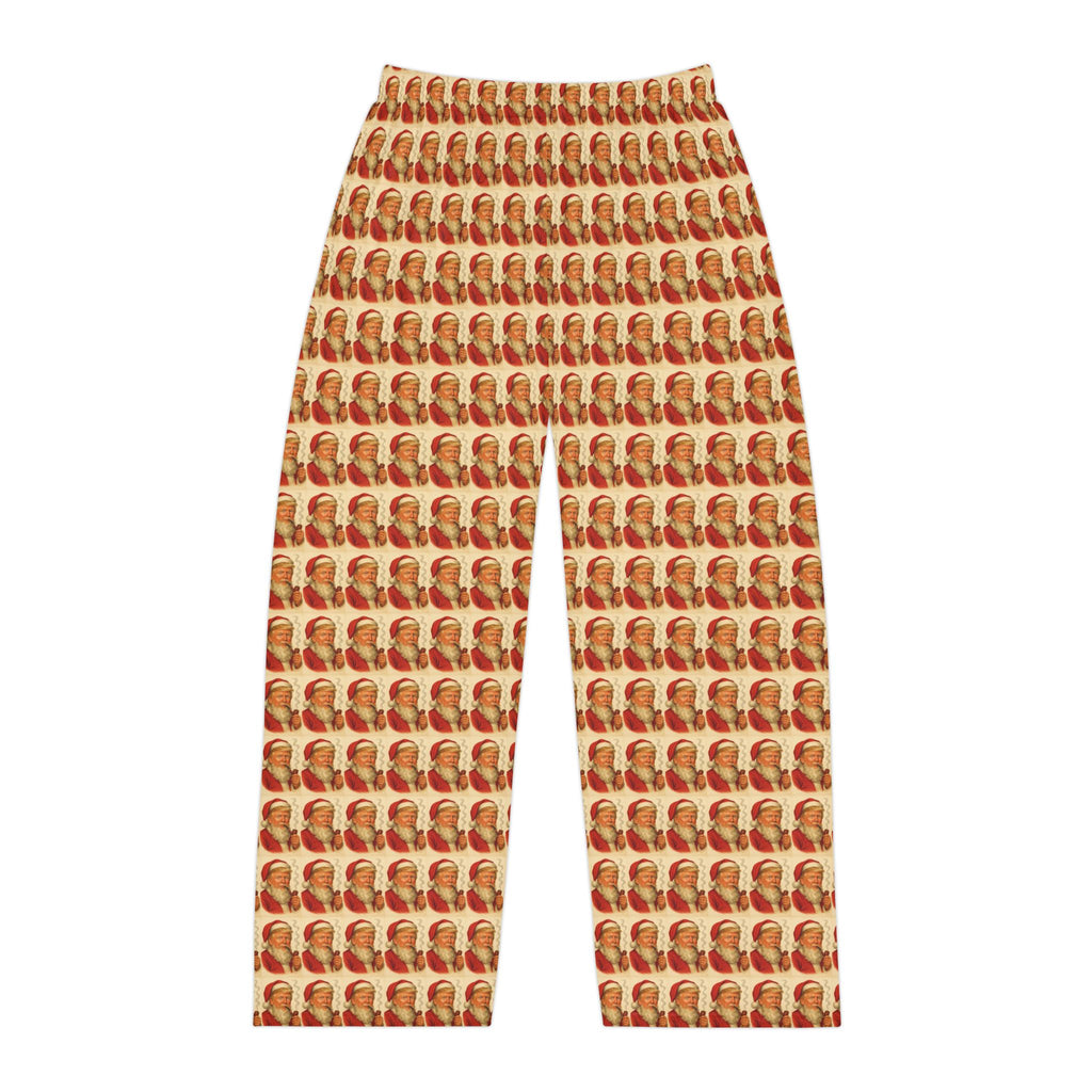 Santa Pattern Pajama Pants — Festive Holiday Lounge Sleepwear for Men
