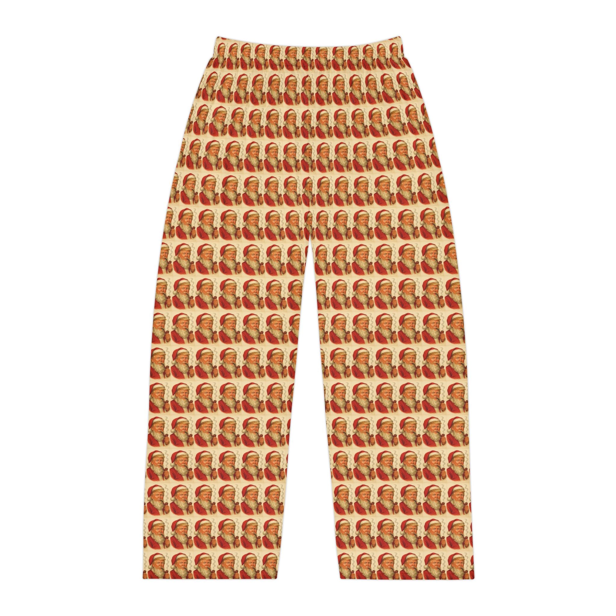 Santa Pattern Pajama Pants — Festive Holiday Lounge Sleepwear for Men